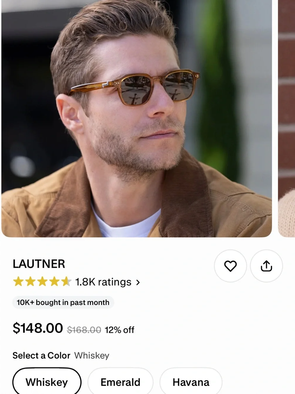 Kiara Black and whiskey sunglasses